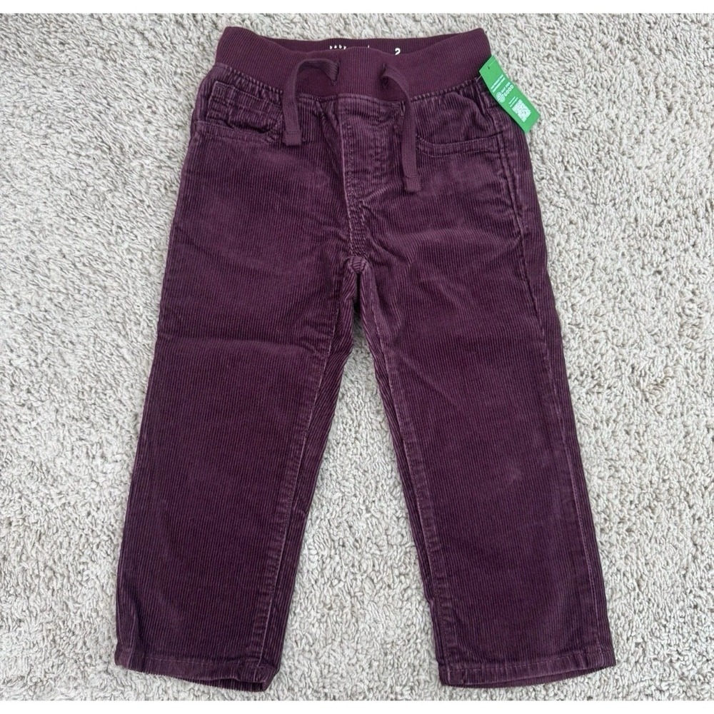 Baby Gap Pants 2 Years (30-33lbs) Burgundy Corduroy Original Pull-on Pants NWT